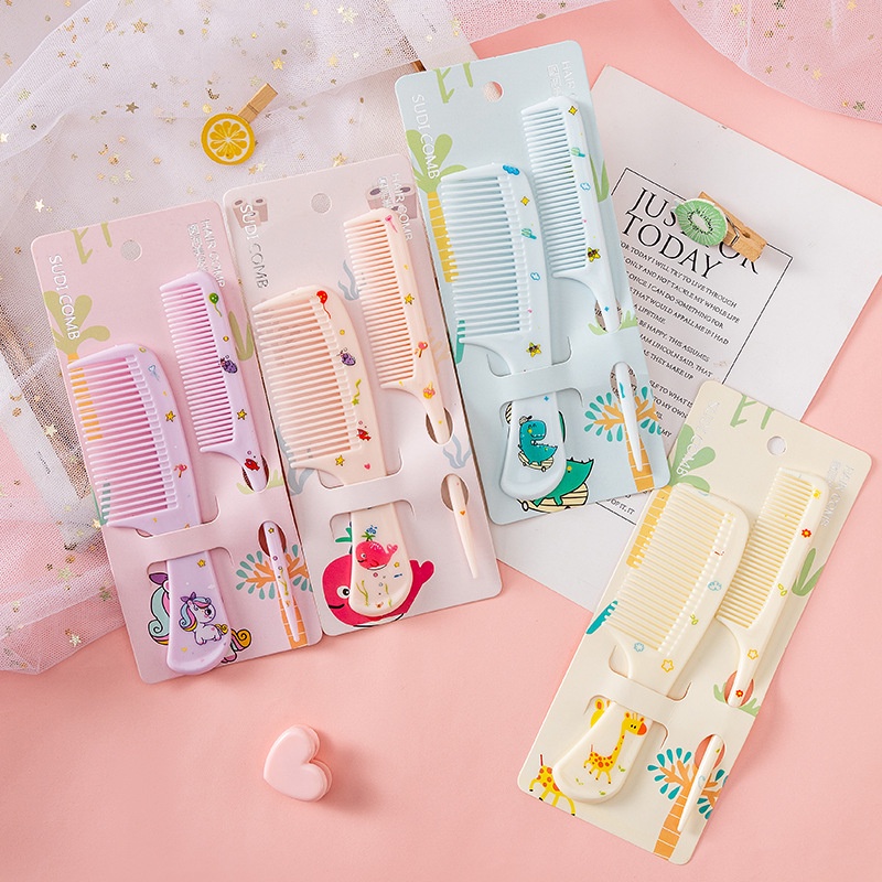 Set 2 Lược Chải Tóc Họa Tiết Dễ Thương