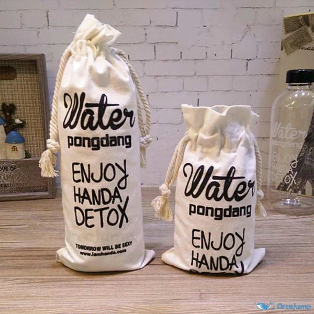Túi Vải Dùng Đựng Bình Nước Detox 1000 Ml