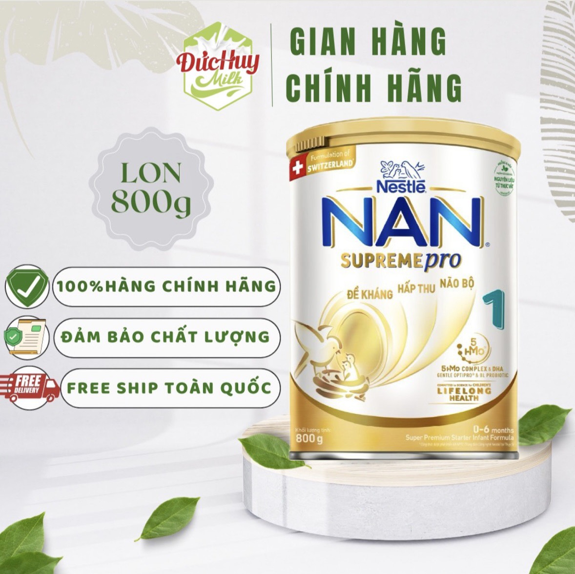 Nan Supreme 1 5Hmo Milk Powder 800g New (0-12 Months)