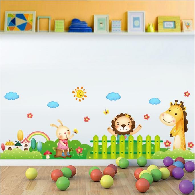 [HCM]Decal trang trí chân tường Sư Tử trò chuyện cùng các bạn. Nhựa PVC độ bền cao không thấm nước. 100% thương hiệu mới chất lượng cao-K50 