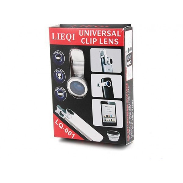 Ống Len Camera 001, Bộ Ống Kính 3 Trong 1 Gồm Kính Macro, Góc Rộng, Fisheye Cho Điện Thoại Thông Minh, Máy Tính Bảng
