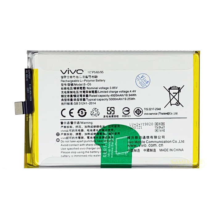 Freeship pin vivo y20 y30 y12s y20s b-o5 5000mah zin + tặng siu dán pin
