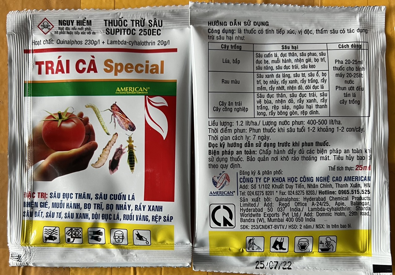 (10 gói 25ml) Thuốc trừ rầy, bọ trĩ, rầy phấn trắng, Supitoc 250EC