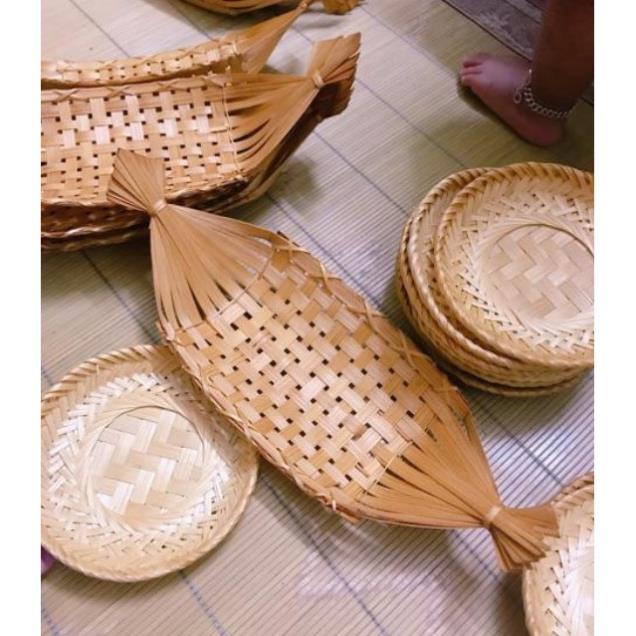 [ Hạ giá ] Đĩa tre dạng thuyền