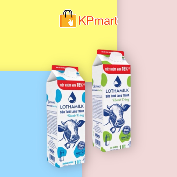 (Hcmc Express Delivery) Long Thanh Pasteurized Fresh Milk Lothamilk 1L