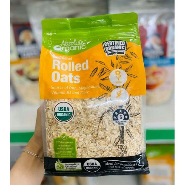 Yến Mạch Hữu Cơ Absolute Organic Rolled Oats Úc 700Gr