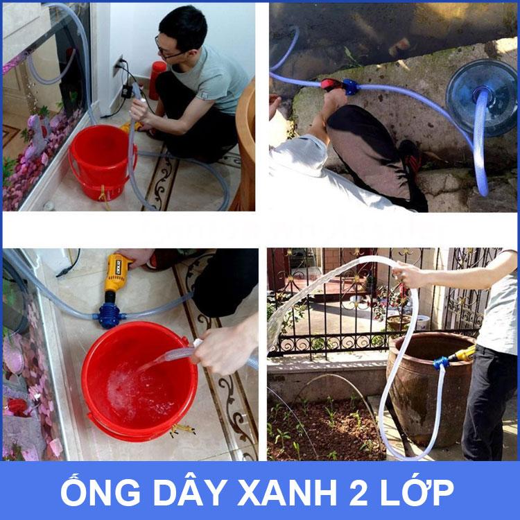 Ống dây xanh lưới áp lực máy bơm mini 12mm 8m