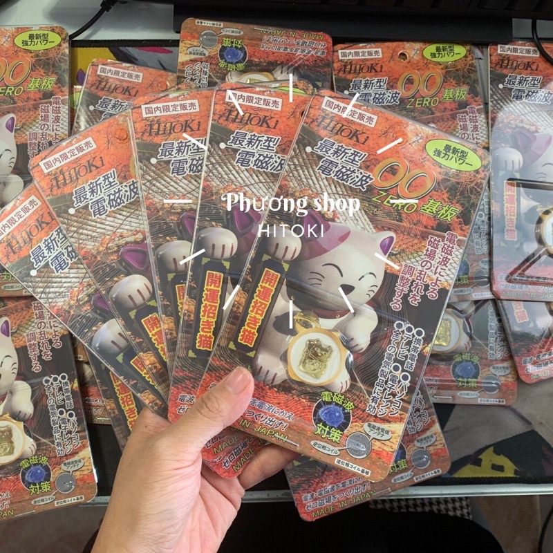 (Ảnh Thật) Chip hitoki mèo thần tài - miếng dán ngăn bức xạ điện từ