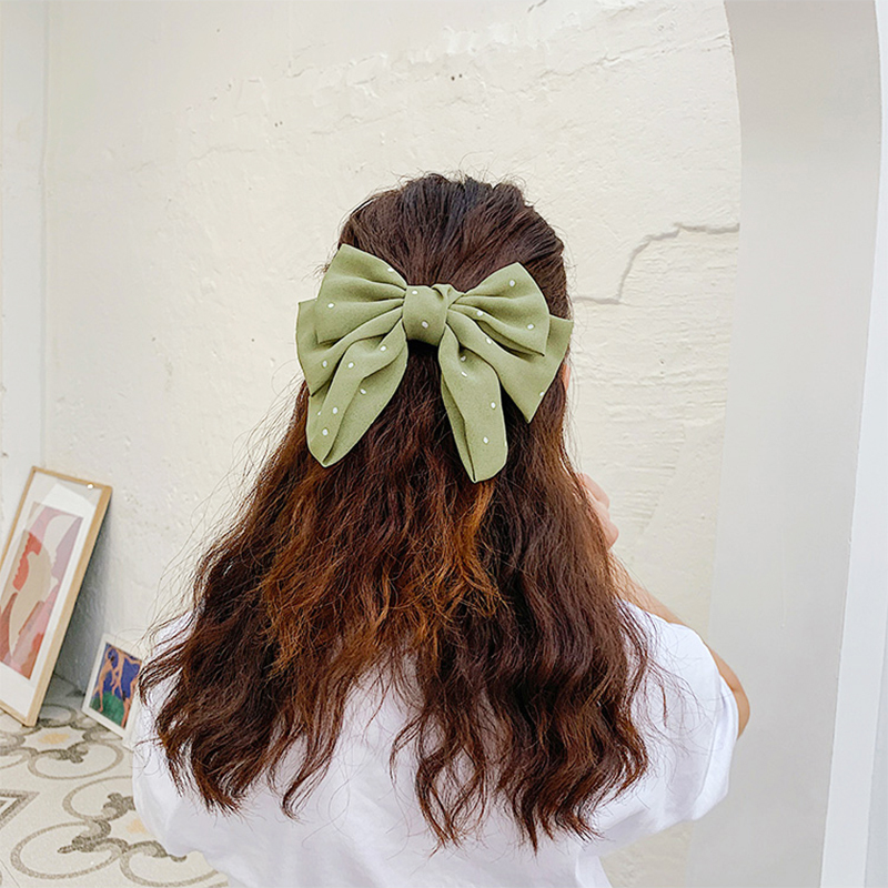 [HCM]Kẹp tóc nữ Phối thắt nơ Chấm bi CUTE - KAShop