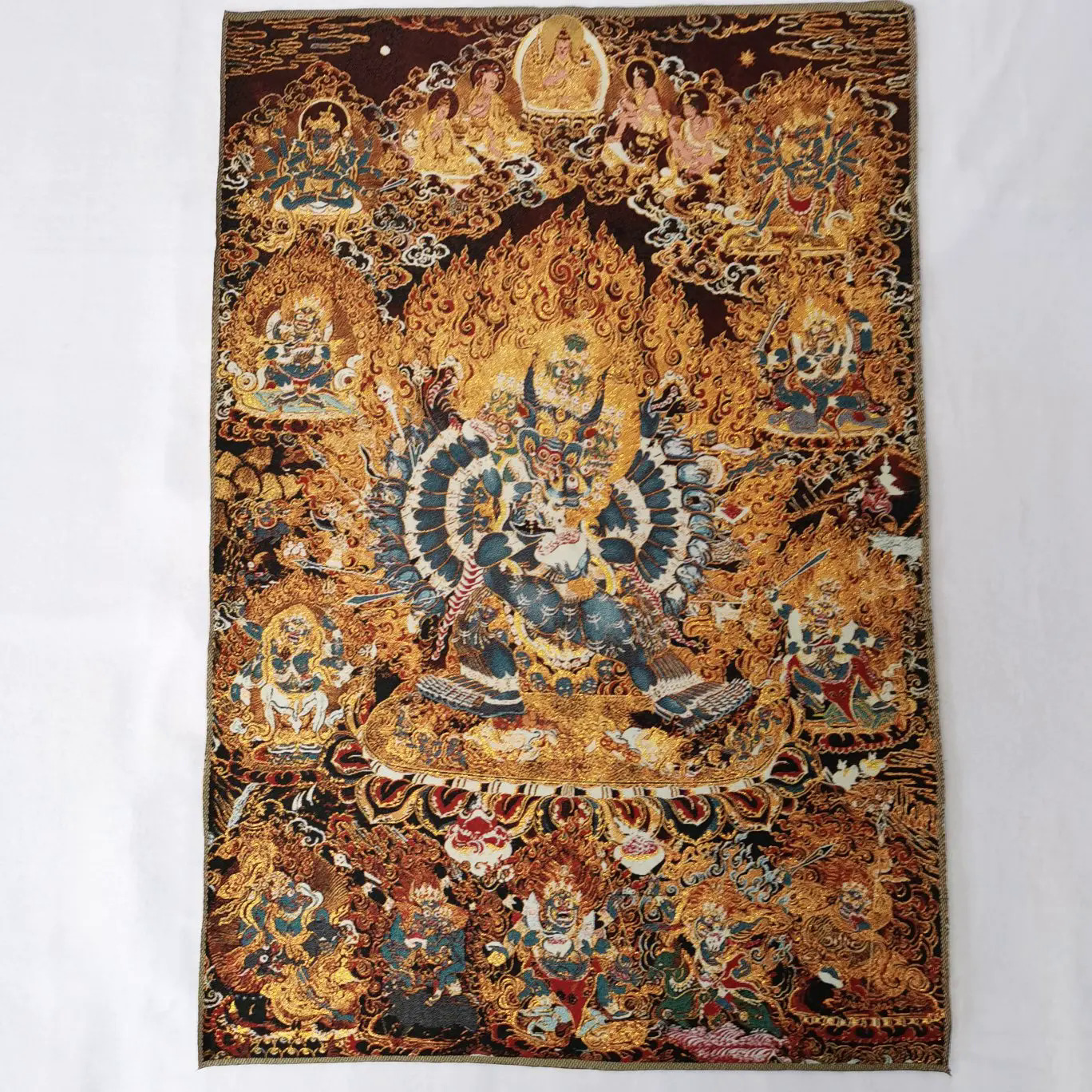 36 "Tây Tạng Tây Tạng thêu vải lụa Phật giáo Phật yamantaka Tangka thangka bức tranh tường Phật trang trí nhà