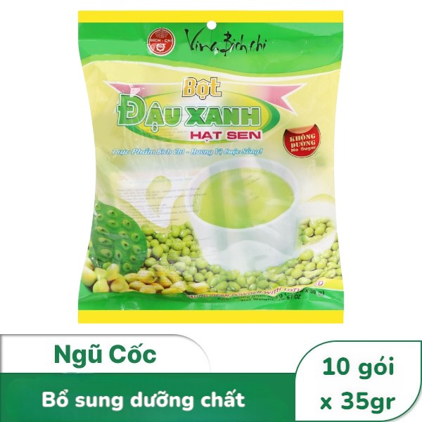 BỘT ĐẬU XANH HẠT SEN BÍCH CHI 350GR ( 10 GÓI x 35GR) 06147