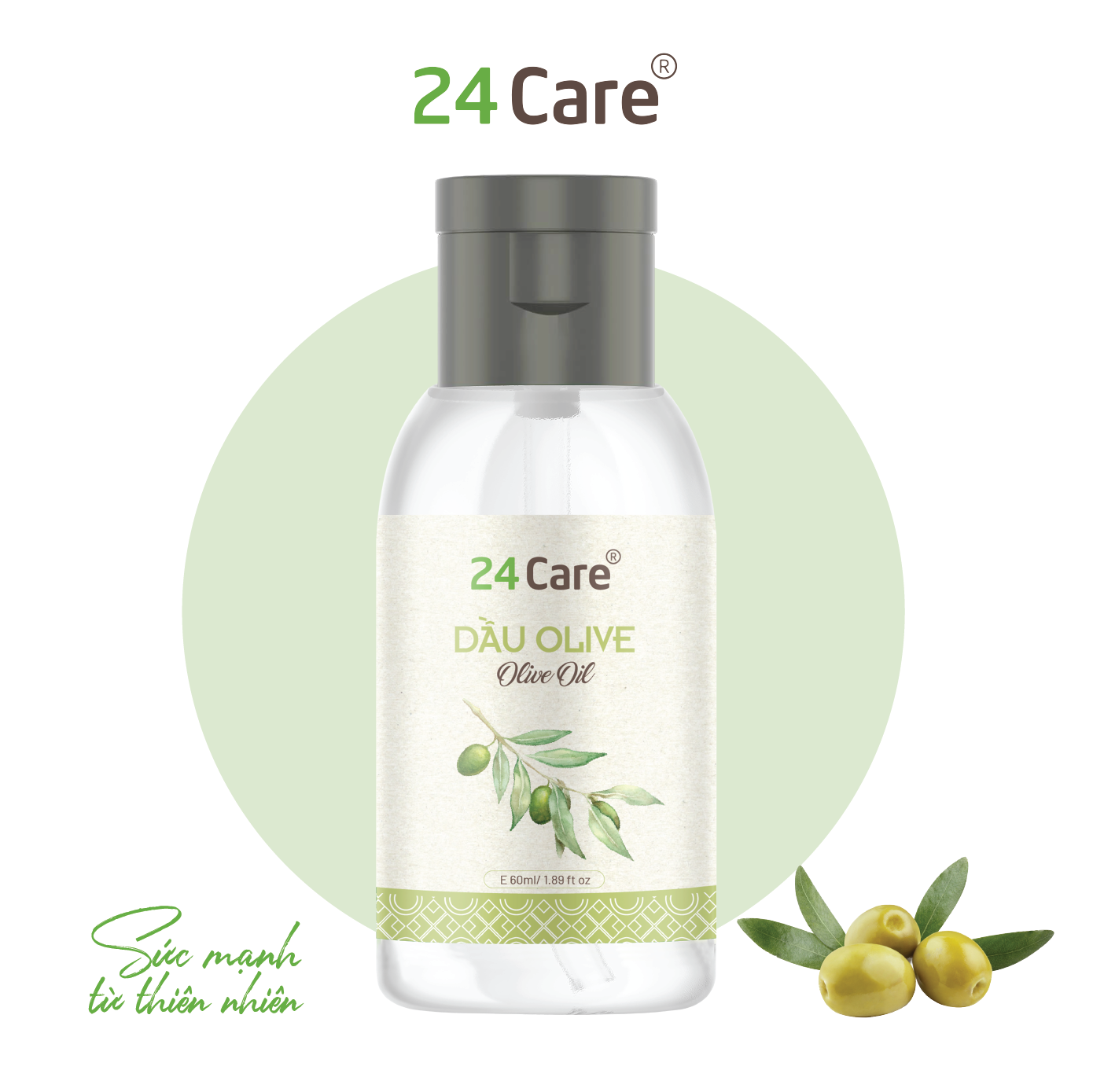 Dầu Olive 24Care Nguyên Chất - Dưỡng trắng da, giảm mụn, dưỡng ẩm da