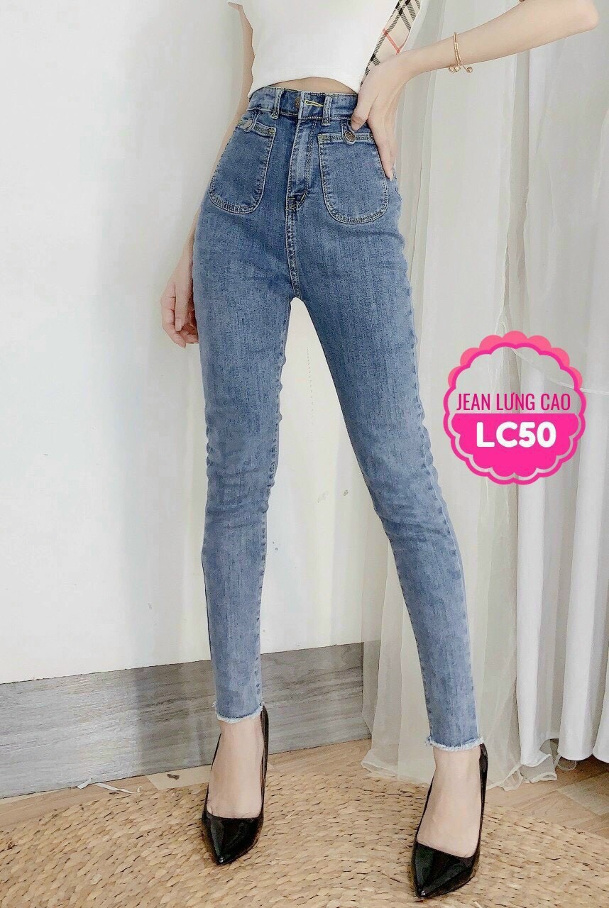 [HCM]QUẦN JEAN NỮ MÀU XANH TRƠN CHẤT CO GIÃN LƯNG CAO SIÊU TÔN DÁNG MẪU MỚI THỎ TÂY SHOP94 JC21