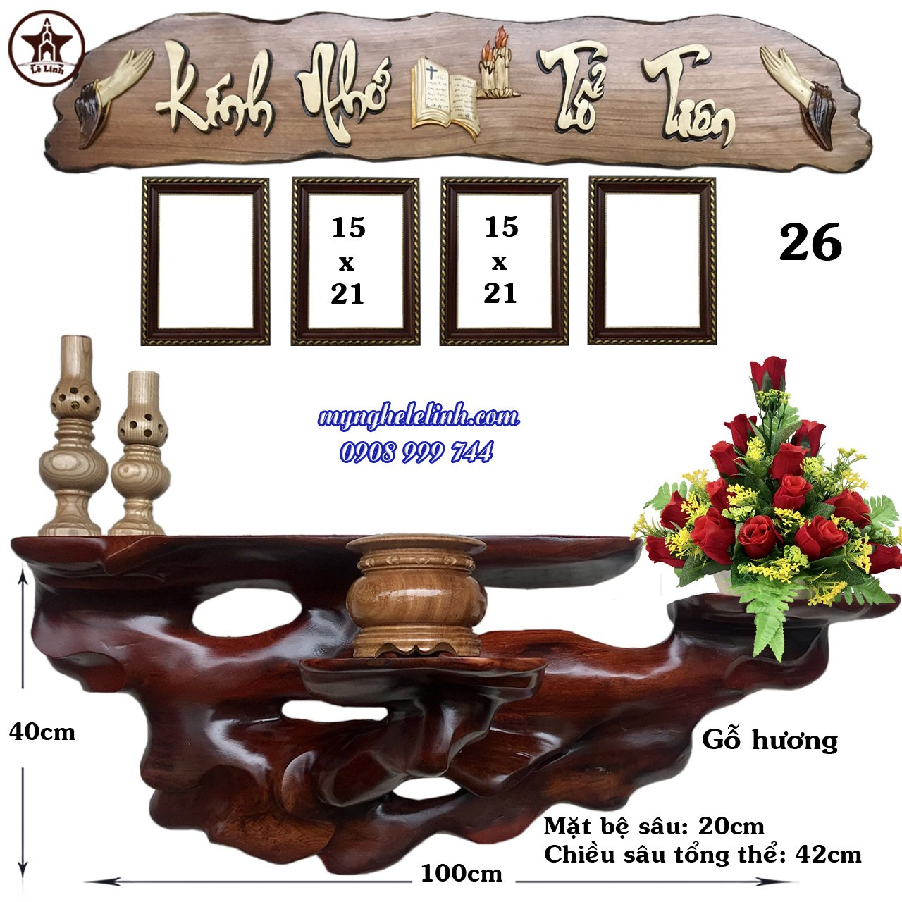 Bàn thờ Tổ Tiên gỗ hương