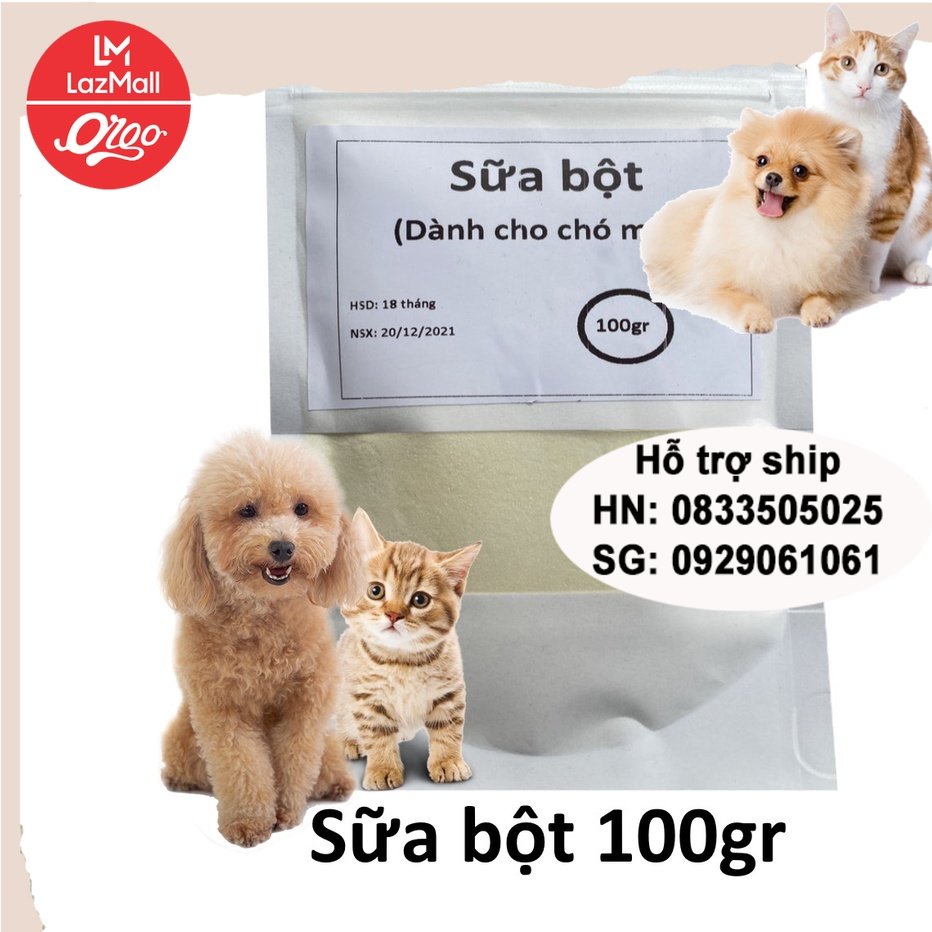 Orgo - Sữa bột cho chó mèo loại túi  zip 100gr