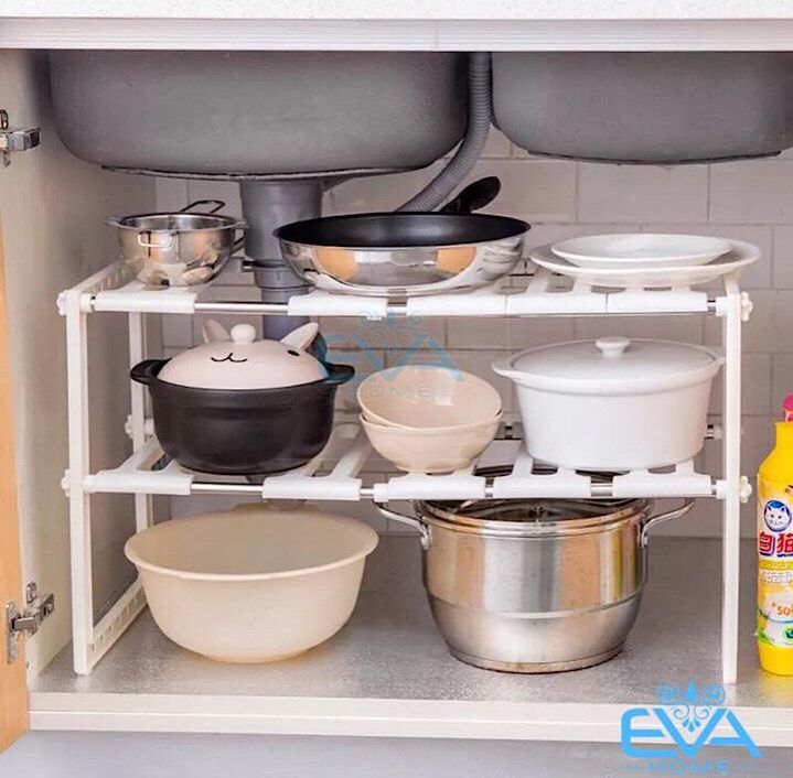 [HCM]Kệ Gầm Bếp 2 Tầng Co Giãn Tiện Dụng