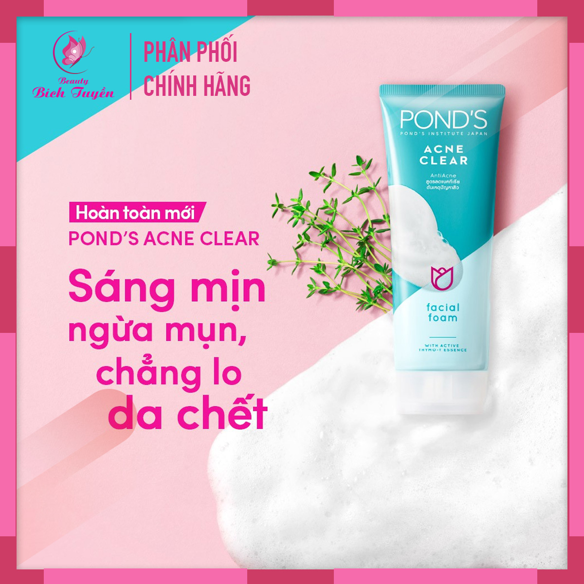 Sữa Rửa Mặt Sáng Da Ngừa Mụn POND'S ACNE CLEAR