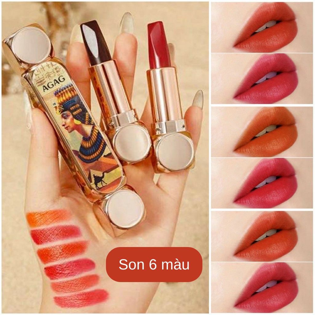 ( HÀNG ĐỘC) Son lì AGAG 2 đầu 6 màu son siêu xinh
