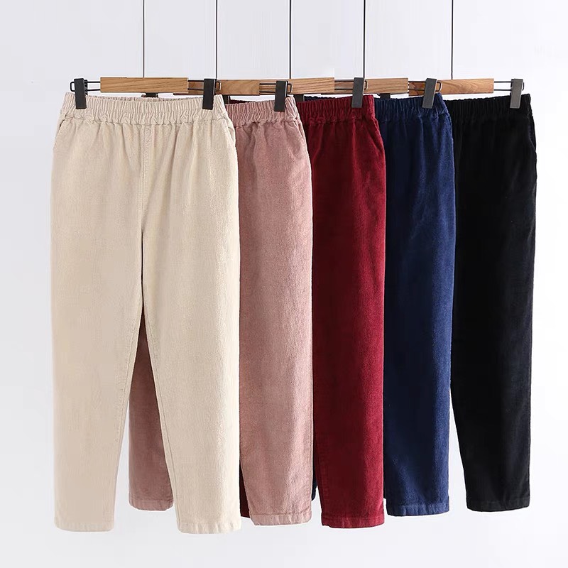 [25-27/4 Hoàn tiền 15%]Quần Baggy Nhung Mùa Thu cho Nữ
