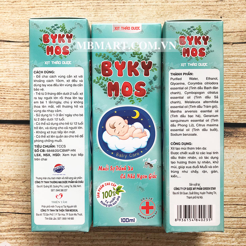 Xịt chống muỗi cho bé Byky Mos (100ml)