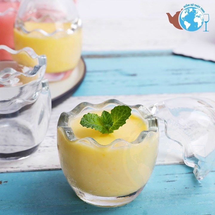 Hủ thủy tinh trứng làm pudding cho bé