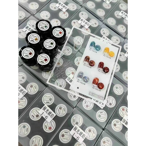 Gel hổ phách 6 hủ màu