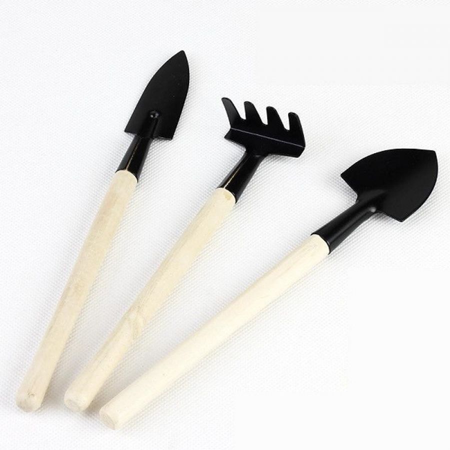 Bộ dụng cụ làm vườn mini 3 món dùng để trồng cây (21cm)