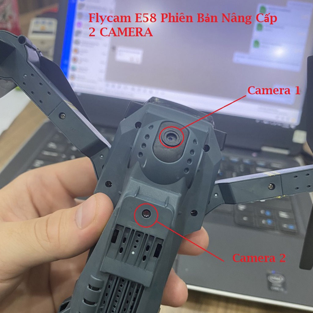 Lai cam điều khiển từ xa giá rẻ - FLYCAM E58 PRO - Máy bay điều khiển từ xa 4 cánh - Plycam có camera bay xa 200m - ply cam 4k - Phờ lai cam - Play camera rẻ hơn s91, sjrc f11s pro, mavic 3 pro, e99, e88
