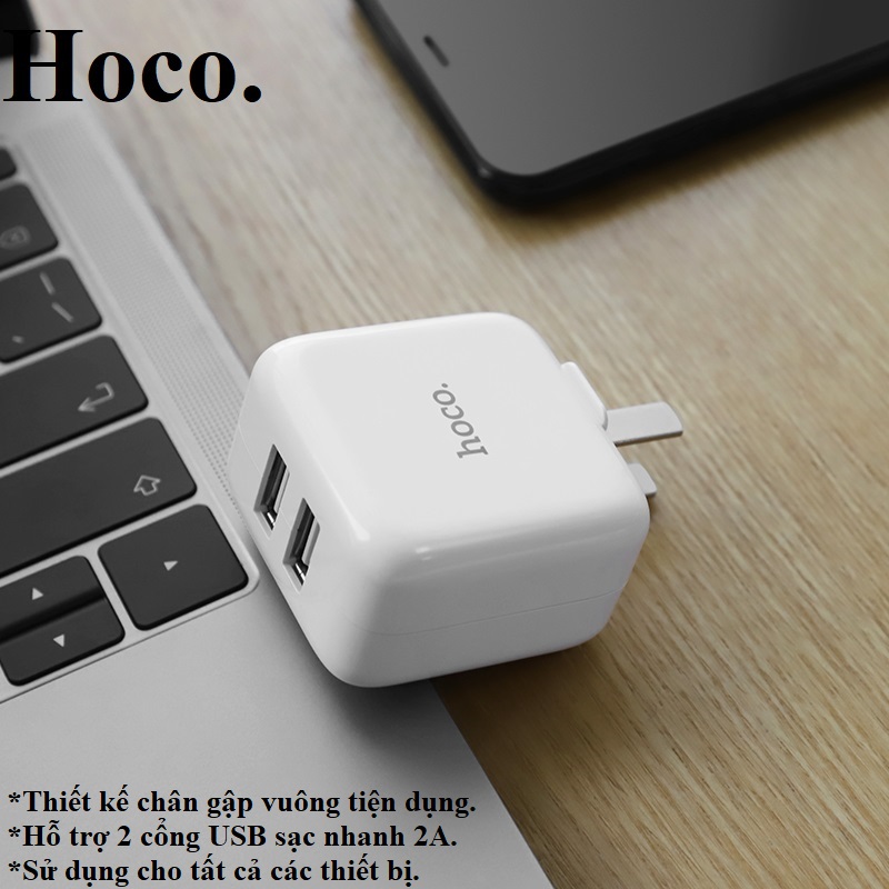 Củ sạc nhanh 2A Hoco C54 2 cổng sạc cho các loại máy ( CHÍNH HÃNG )