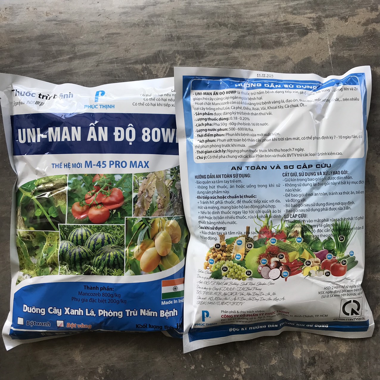 (BỆNH) Uni-man Ấn Độ - Bột Vàng - 1Kg (Byphan 800WP) - Phúc Thịnh