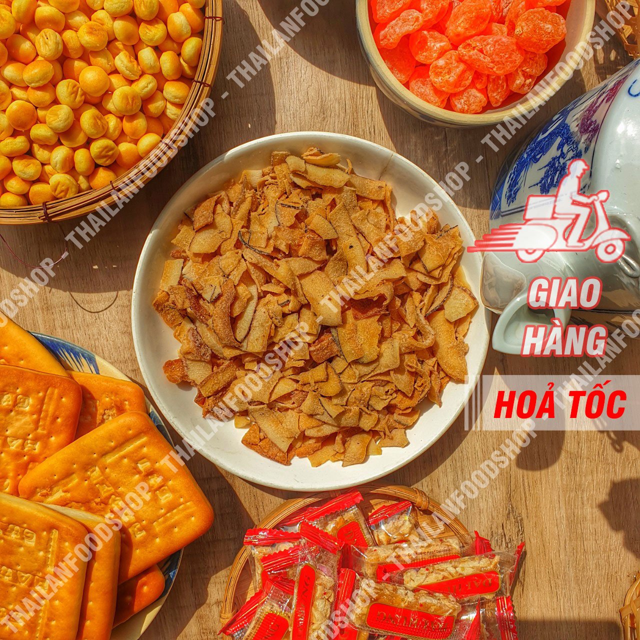 Cơm Dừa Sấy Giòn Lon 400Gr & Túi 1KG