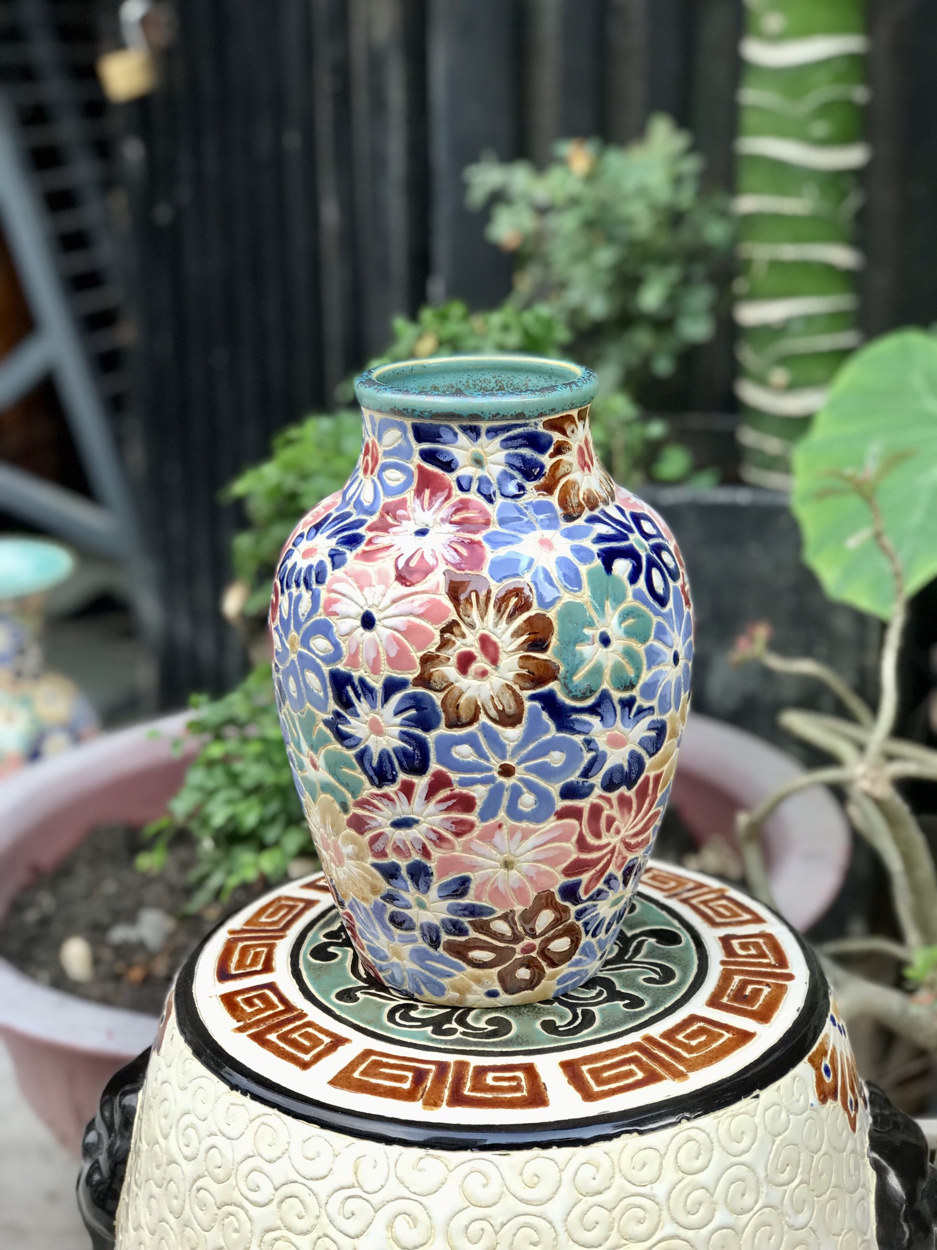 Bình Bách Hoa Gốm Sứ Nam Bộ 27cm