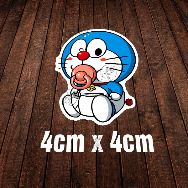 Combo 100 sticker hình dán decal chống nước chủ đề mèo máy Đô rê mon Doraemon phim hoạt hình