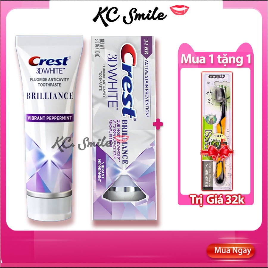 Combo 3 tuýp kem đánh răng crest 3D White Brilliance - 3 pack