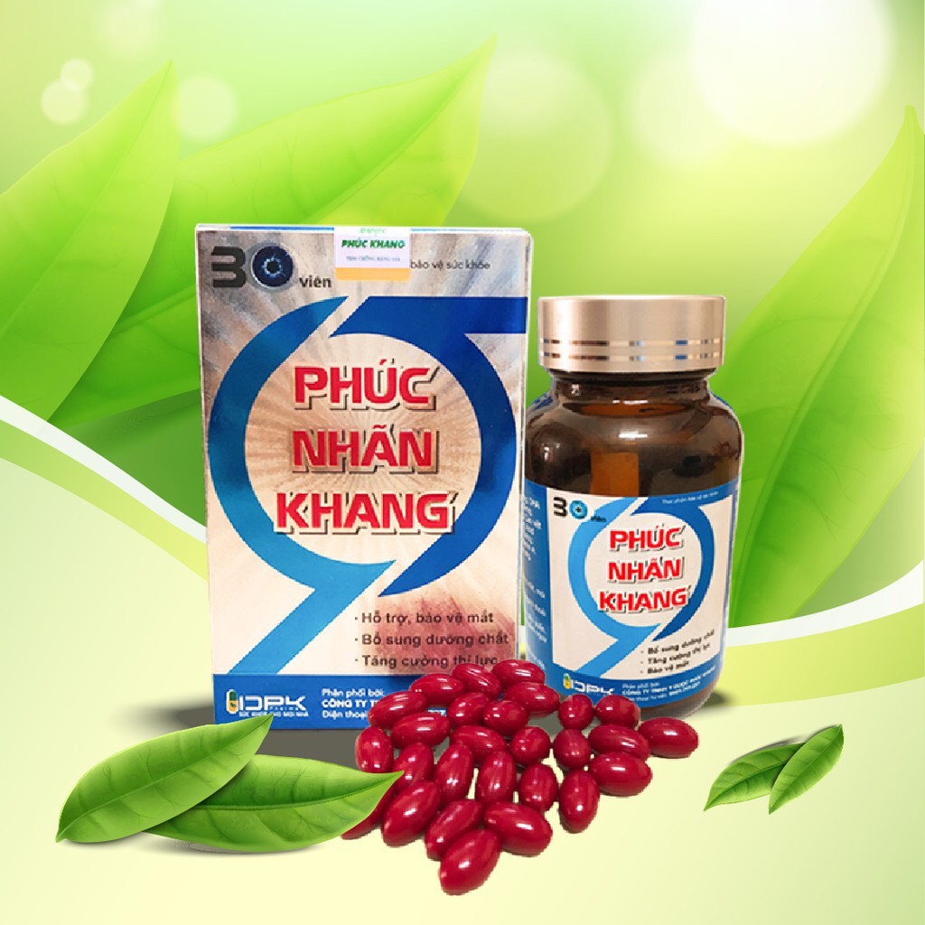 Phúc Nhãn Khang Viên Dưỡng Mắt, Mỏi Mắt, Khô Mắt - Hộp 30 viên