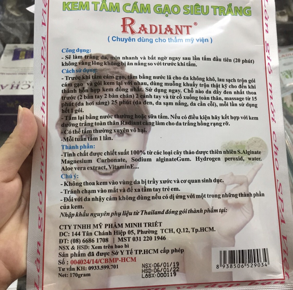 TẮM TRẮNG RADIANT CÁM GẠO 170g