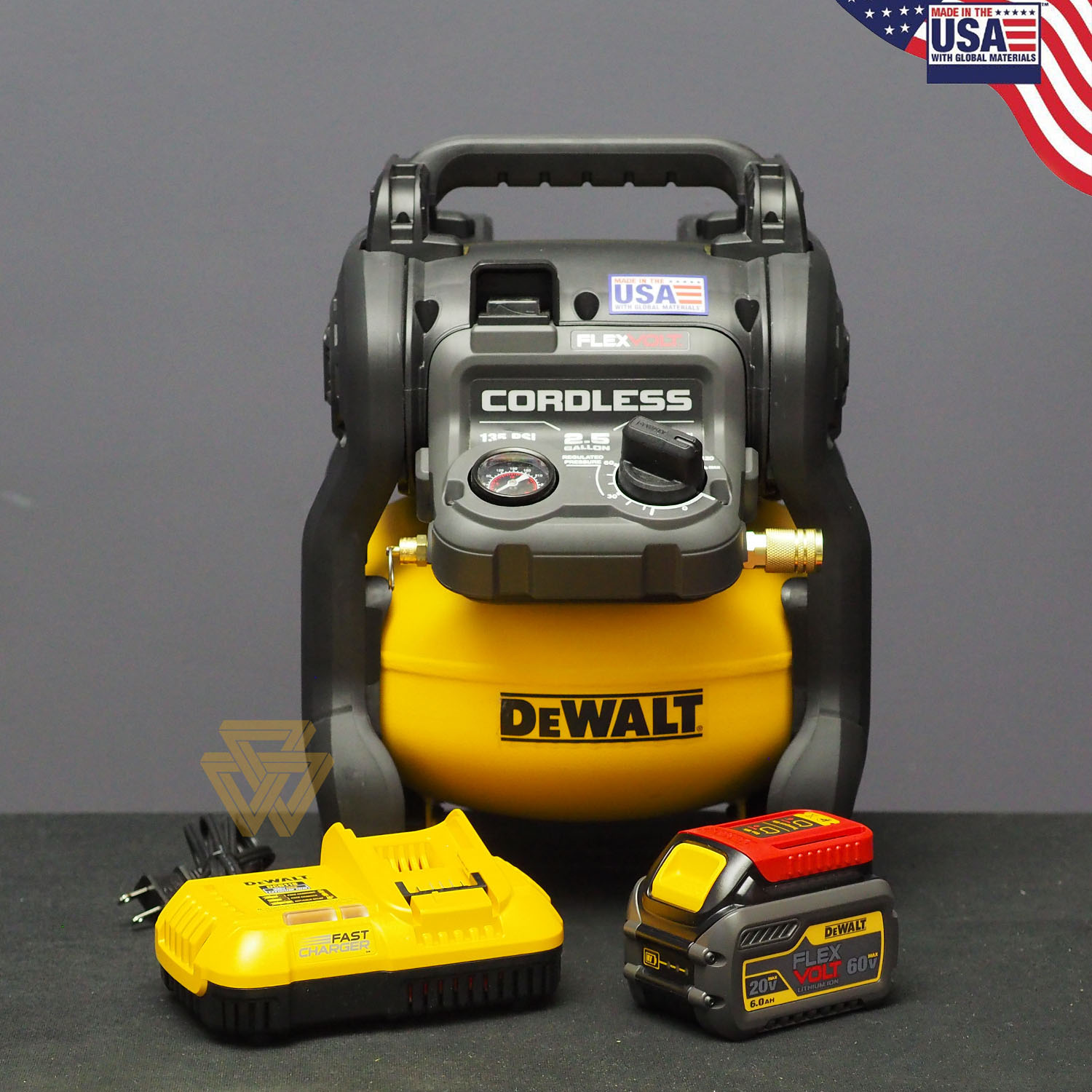 [HCM][Trả góp 0%] Bộ Máy Nén Khí 0.4HP 9.5L Dewalt DCC2560T1