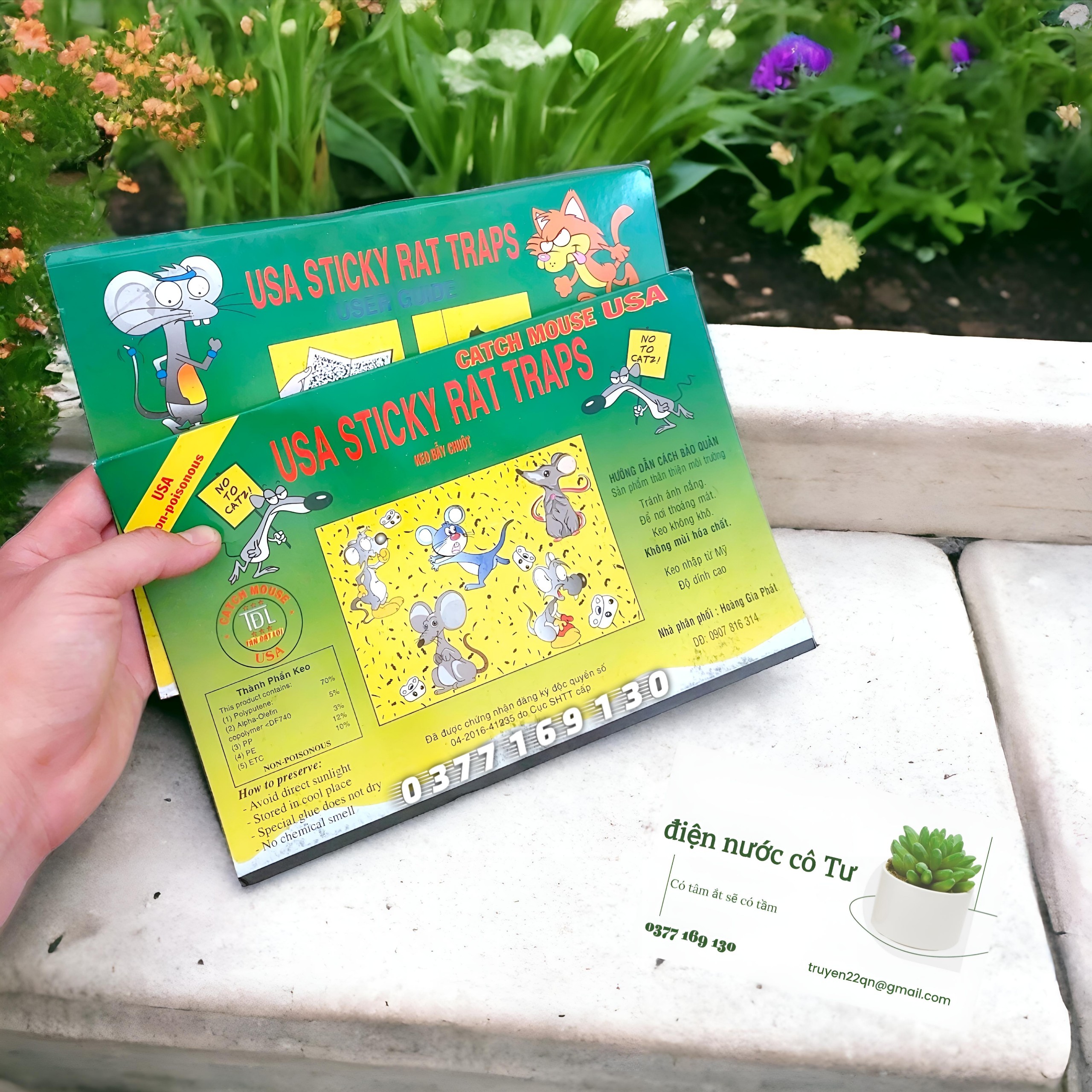 2 miếng keo dính chuột USA