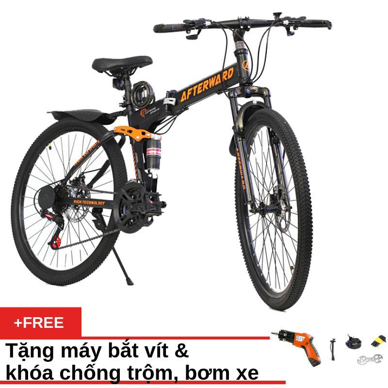 Phân phối Xe đạp gấp địa hình Air Bike ATW (Đen) + Tặng máy bắt vít, khóa chống trộm và bơm xe