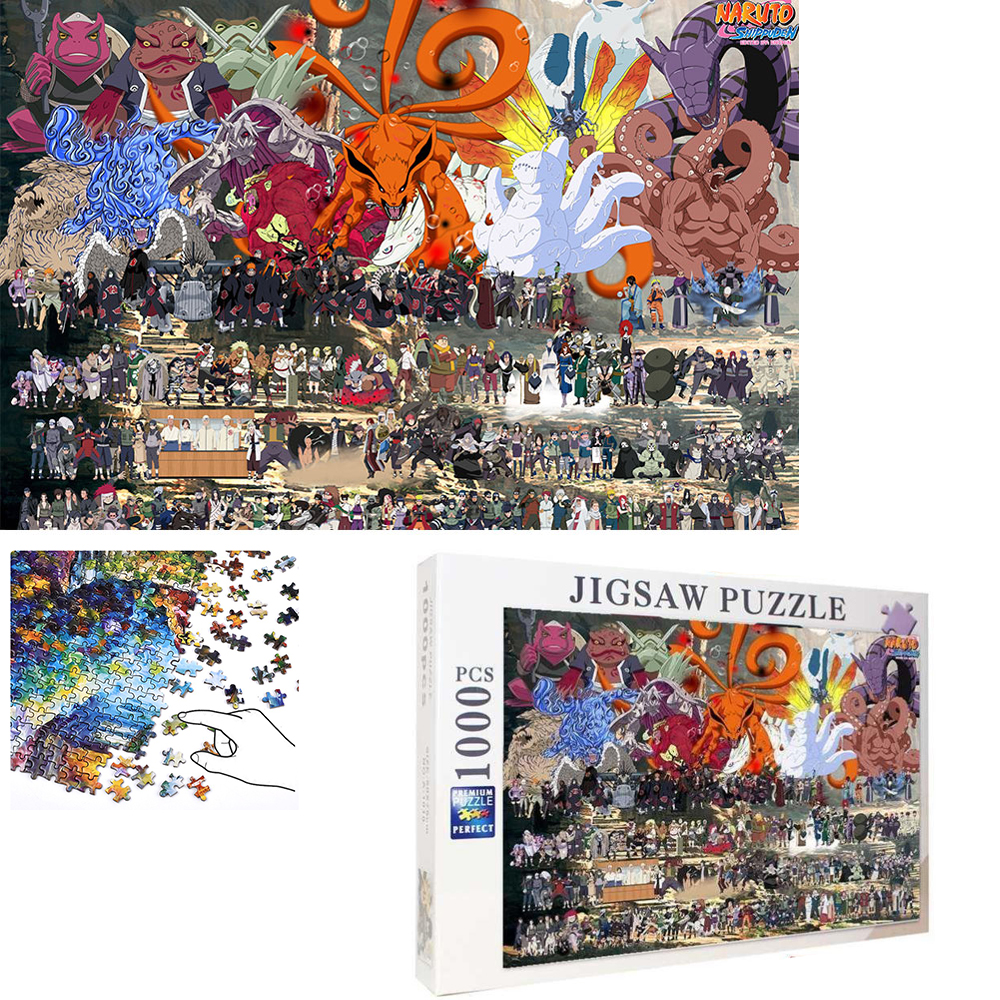 [Hoàn tiền 10%][Hoàn tiền 6%]Bộ Tranh Ghép Xếp Hình 1000 Pcs Jigsaw Puzzle Tranh Ghép (75*50cm) Naruto Tổng Hợp Bản Đẹp Cao Cấp