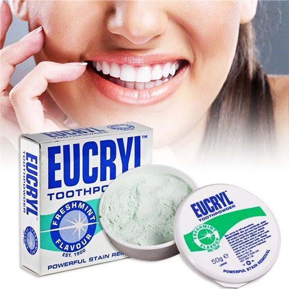 [Hoàn Tiền 8%]Bột Tẩy Trắng Răng Eucryl Powerful Stain Removal Toothpowder 50g