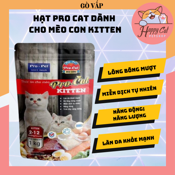 [1KG] Hạt ProCat Kitten Túi 1Kg Thức Ăn Hạt Cho Meò Con