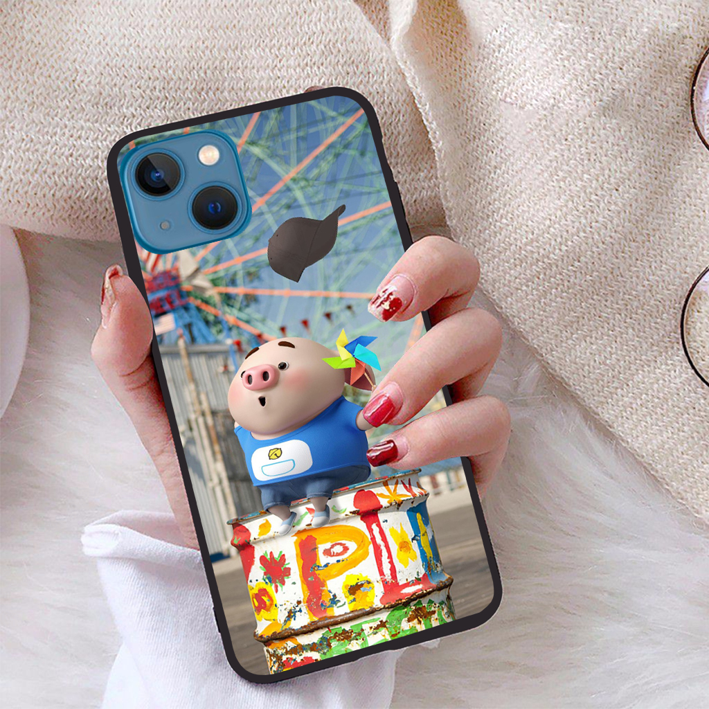 Ốp lưng iPhone 13 viền dẻo TPU BST Pig Cute
