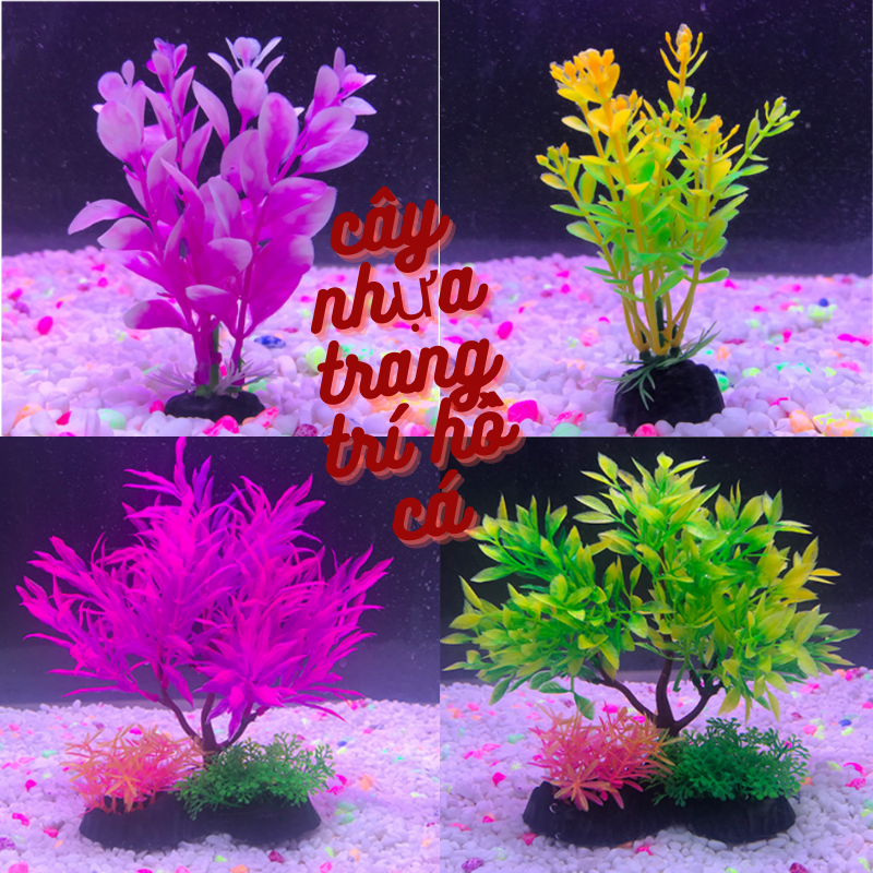 Cây nhựa trang trí hồ cá cảnh mini MẪU 4
