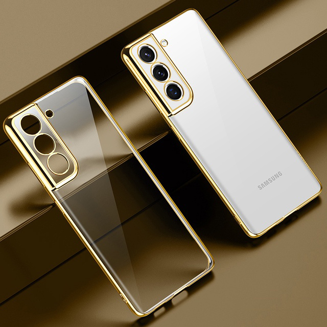 Ốp lưng TPU mềm trong suốt mạ viền Crom 6D sang trọng thích hợp cho SamSung S22 Ultra S22 Plus S22 S21 FE S21 ULTRA S21 PLUS S21 S20 Ultra S20 Plus S20