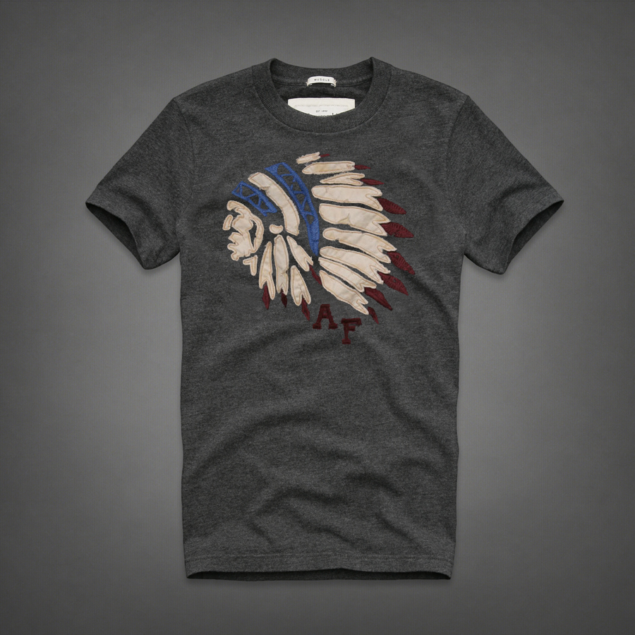 Áo thun thổ dân Abercrombie Gray new
