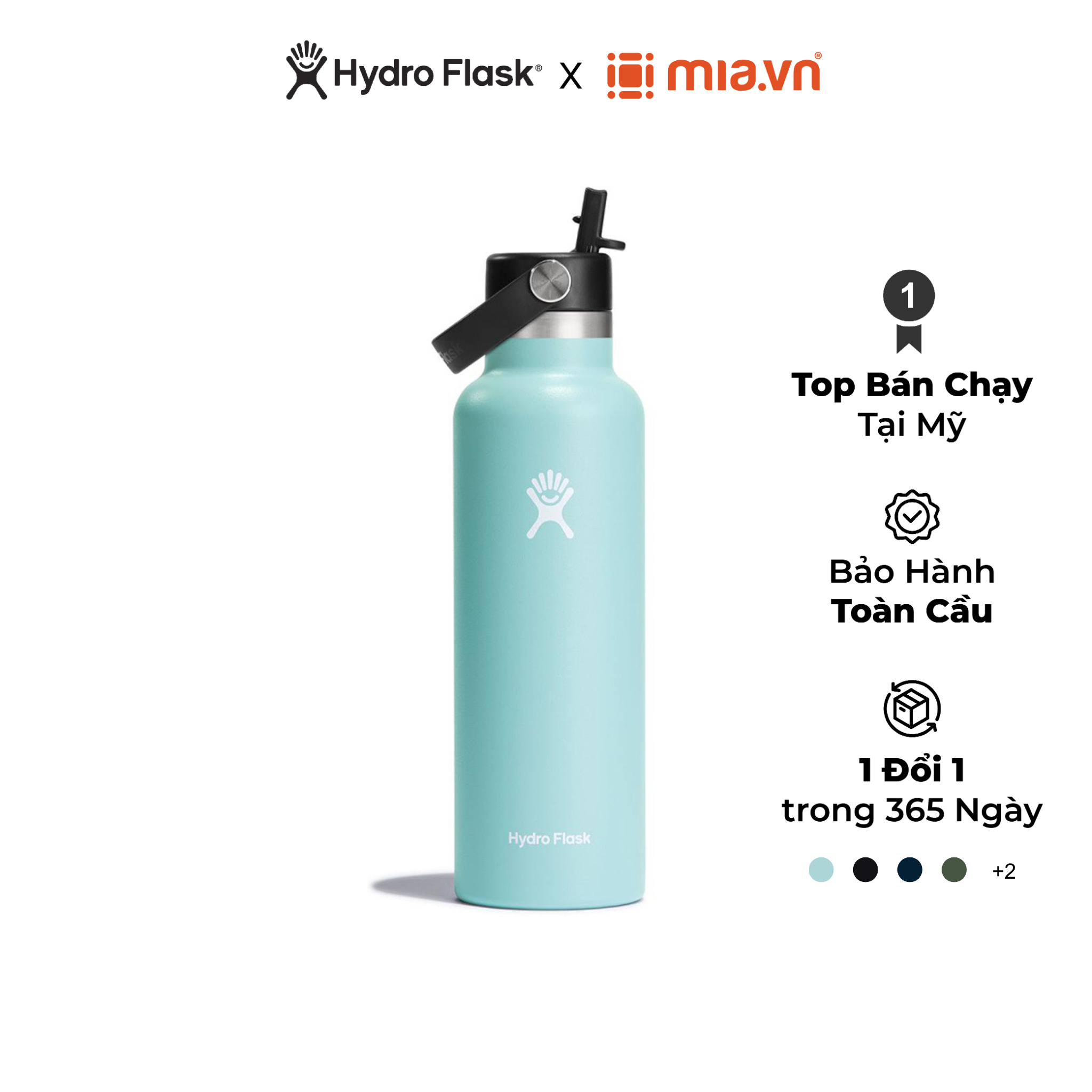 [GIẢM NỮA GIÁ] Bình giữ nhiệt Hydro Flask Standard Flex Straw Cap S21FS - 21 Oz 621ml