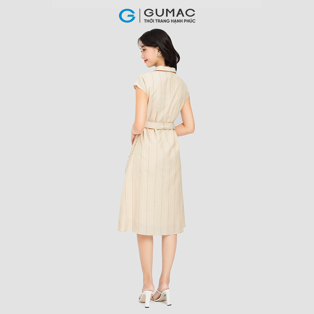 [CHỈ 15-17.3 | TẶNG ÁO THUN ĐƠN 699K] Đầm form suông GUMAC, đầm cổ sơ mi form suông DC08067