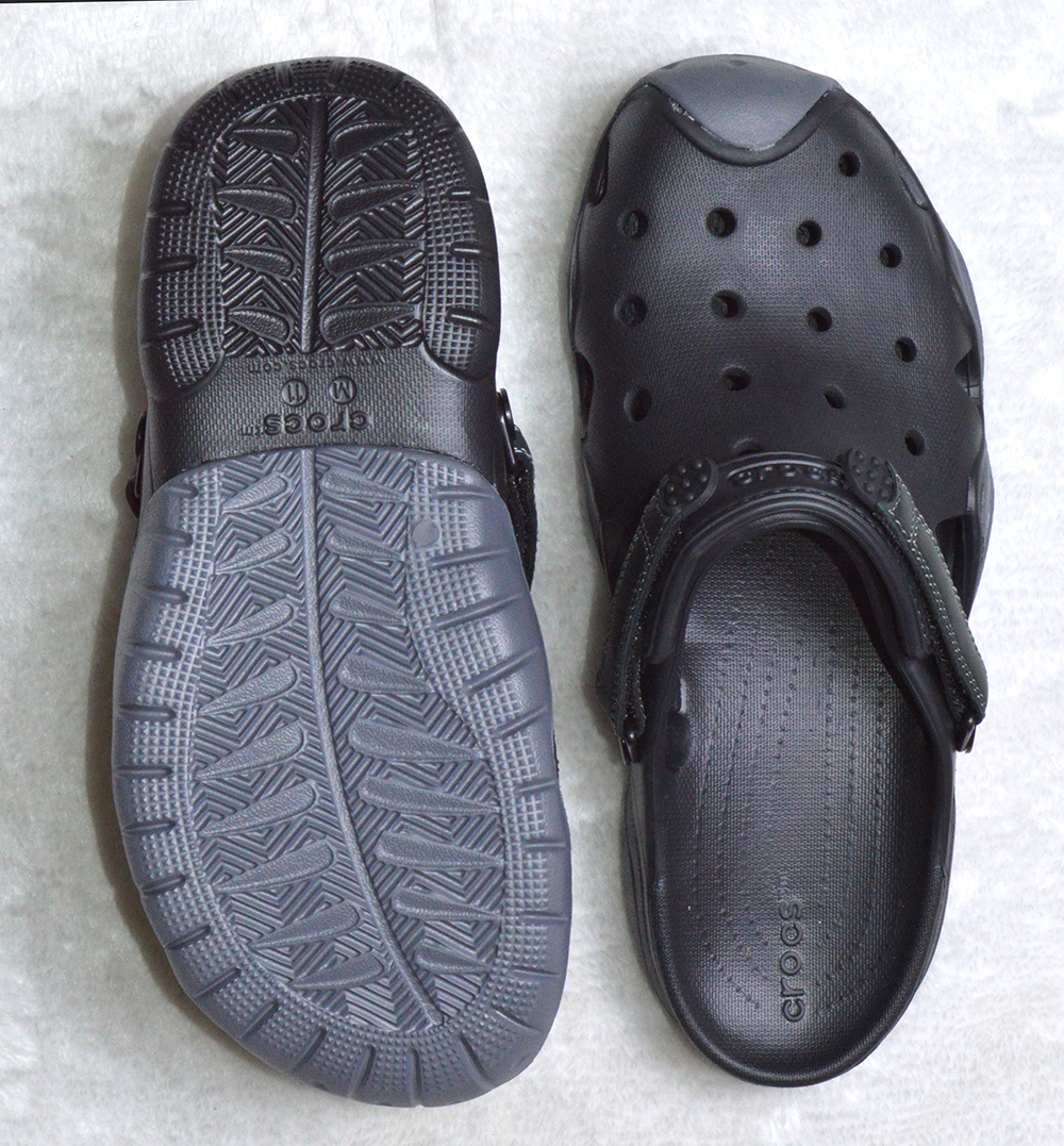 [HCM]Crocs nhựa nam màu đen phối xám