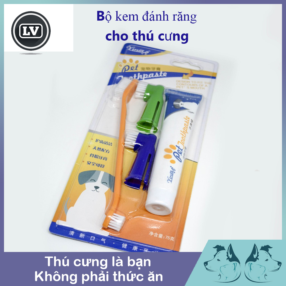Bộ kem đánh răng Pet joothpaste Phụ Kiện Long Vũ